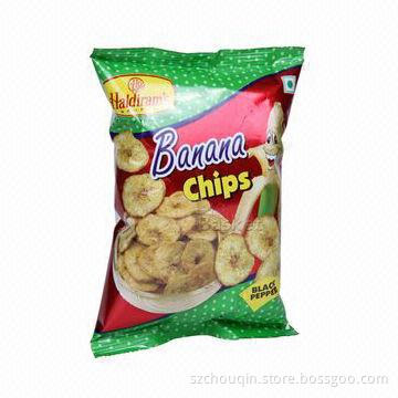 Plastic Food Packaging Bag, Made of PET and PE Materials, Banana Chips Pouch